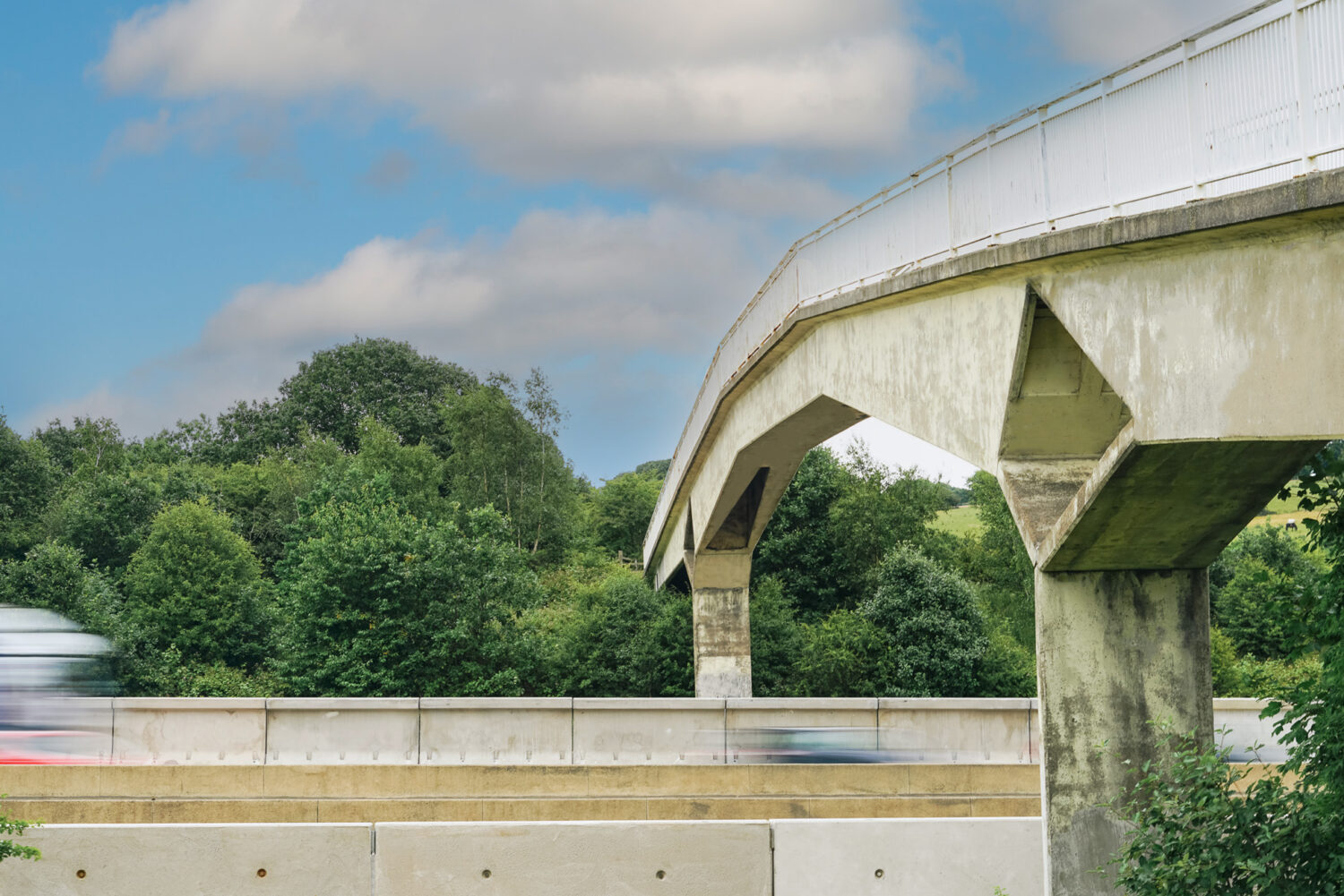 Smithy Wood M1 footbridge protected by world-first road barrier